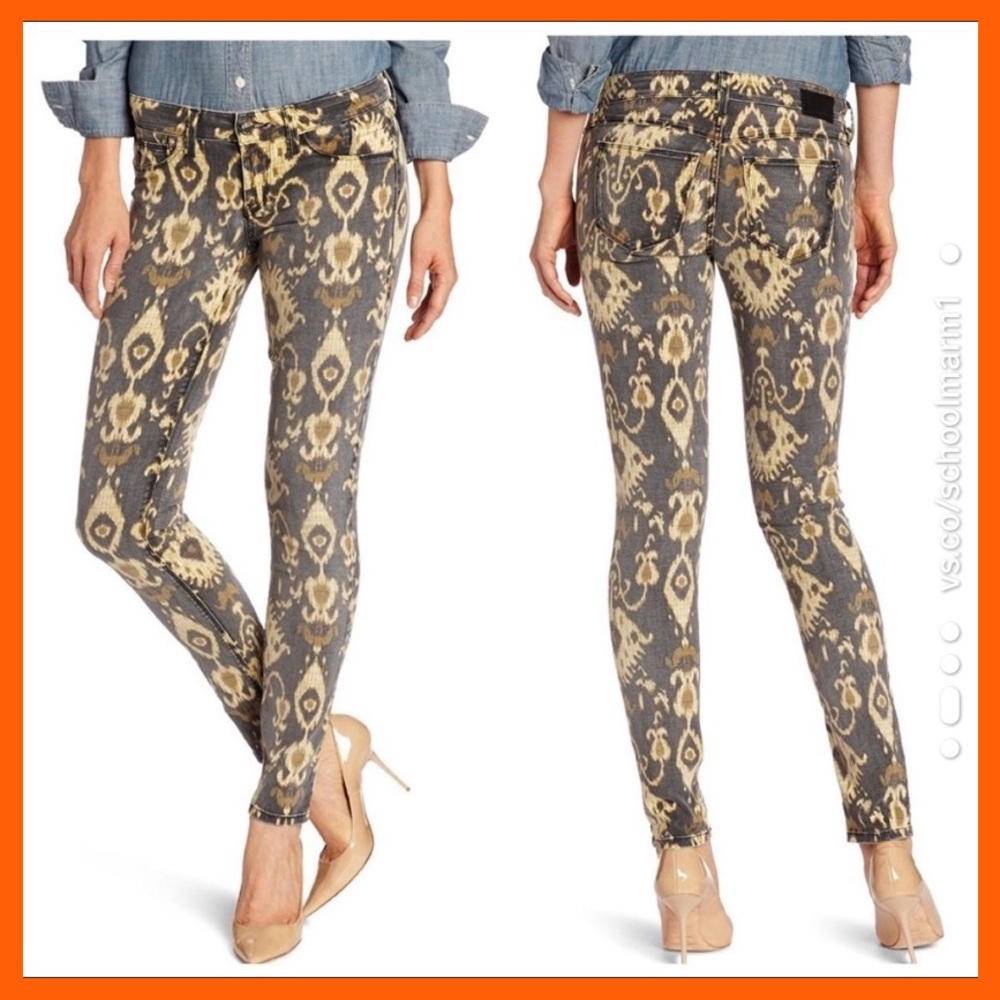 SOLD Design Lab Skinny African Totem Print Jeans